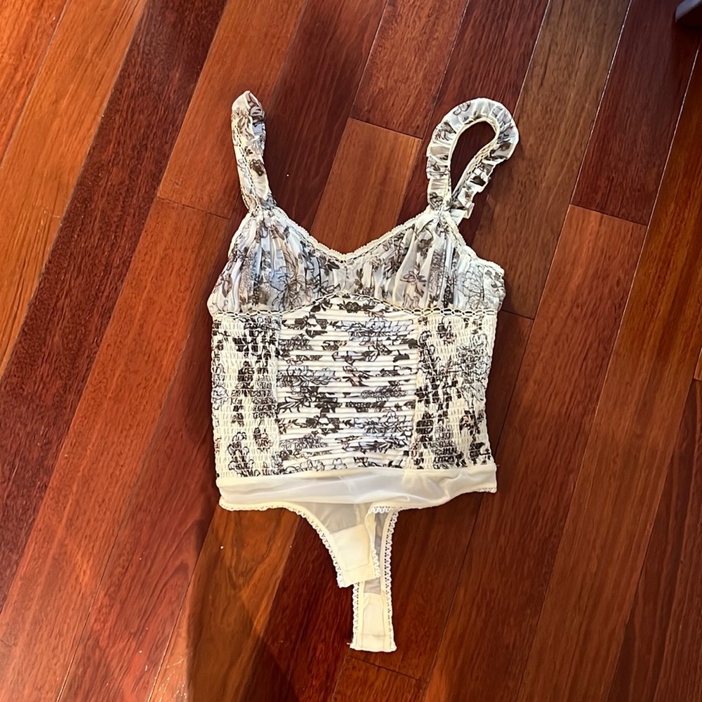 Free People Weekend Plans Bodysuit in Tea Combo - NWT
